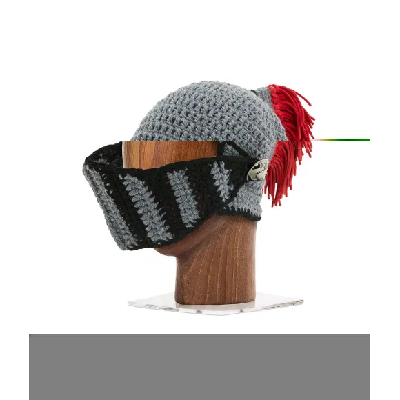 罗意威/Loewe Knight Knit HatGrey/Red 910.10.197