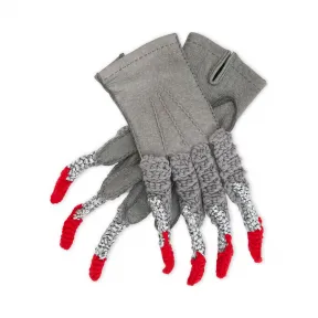 罗意威/Loewe Claw Knit GlovesGrey/Red 910.10.201
