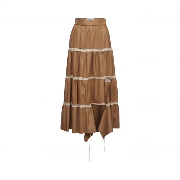 罗意威/Loewe Skirt Crochet Stitching太妃糖色 D1175300BR