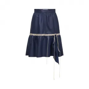 罗意威/Loewe Skirt Crochet Stitching海军蓝 D1175430BR