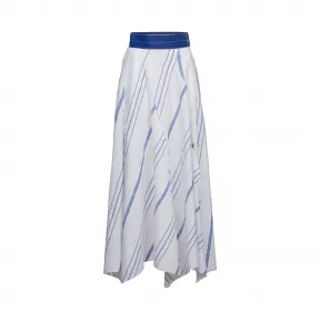 罗意威/Loewe Skirt W/ Leather Waistbandoff-white/blue D2175240FA