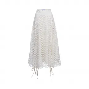 罗意威/Loewe Skirt Guipure白色 D2175290FA