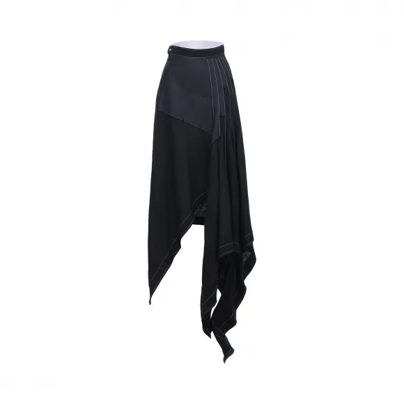 罗意威/Loewe Skirt Handkerchief Hem黑色 D2175360FA