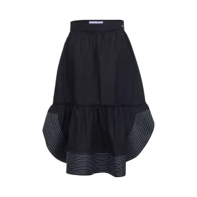 罗意威/Loewe Skirt Contrast Stitch Hem黑色 D2175420PA