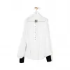 罗意威/Loewe Balloon Sleeve Lace Blouse白色 D2299140FO