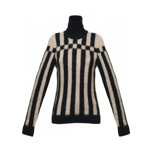 罗意威/Loewe Bicolour Jacquard Turtleneck Camel/black D3269900CO