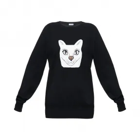 罗意威/Loewe Cat Jacquard Sweater黑色 D3269970SM