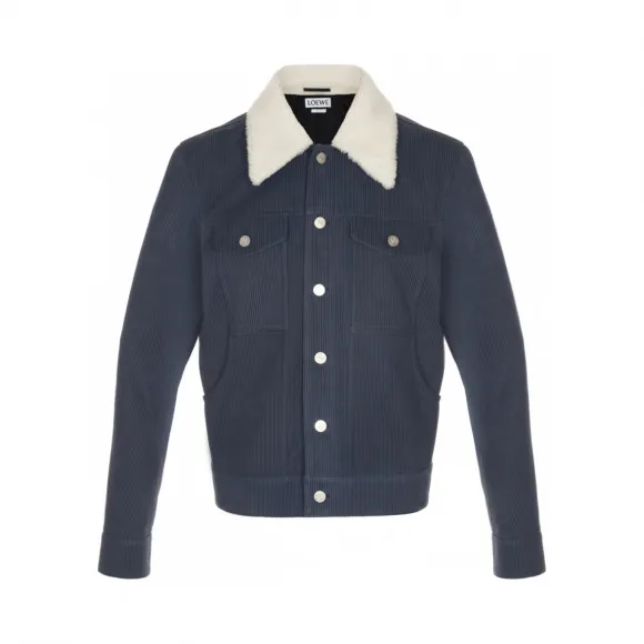 罗意威/Loewe 羊毛领夹克 海军蓝 H1268095