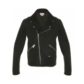 罗意威/Loewe 针织皮机车夹克 深绿色 H1268193AG