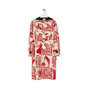 罗意威/Loewe Jacquard Duffle Coat Animals白色/红色 H2101121DF