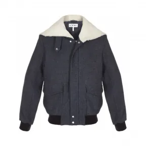 罗意威/Loewe 羊毛领牛仔短夹克 海军蓝 H2268150BO