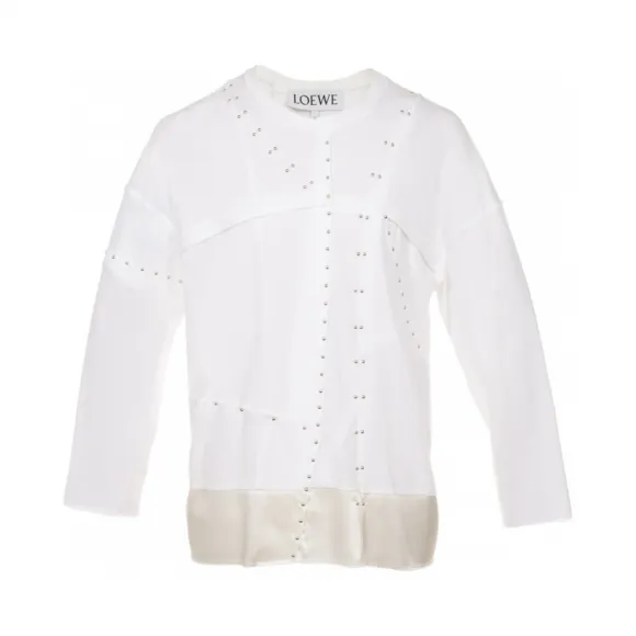 罗意威/Loewe 铆钉圆领t恤 黑色 H2269370FA