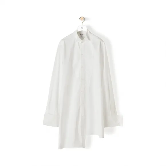 罗意威/Loewe Long Ov Asymmetric Shirt白色 H2299980GA