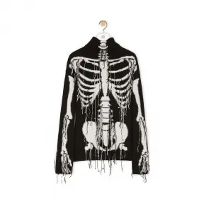 罗意威/Loewe Skeleton Sweater黑色/白色 H3109180CO