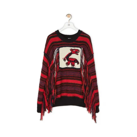罗意威/Loewe Dragon Stripe Sweater红色/黑色 H3109260OT