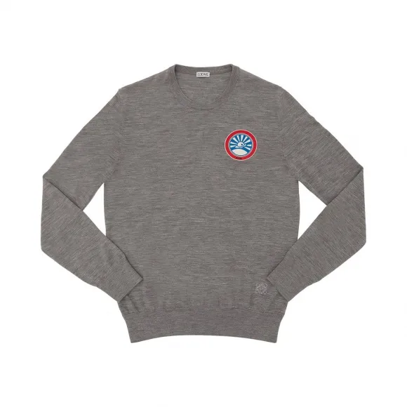 罗意威/Loewe Space Cadet Patch Jumper Grey Melange H3169390CO