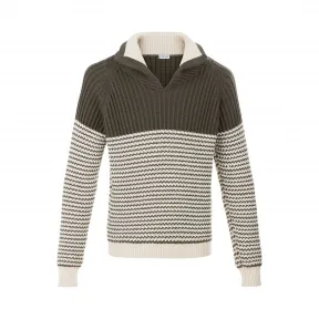 罗意威/Loewe Striped Sweater Vintagekhaki green/natural H3179000CO