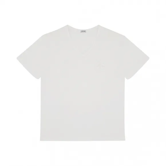 罗意威/Loewe V-neck Anagram T-shirt 白色 H6169670CR