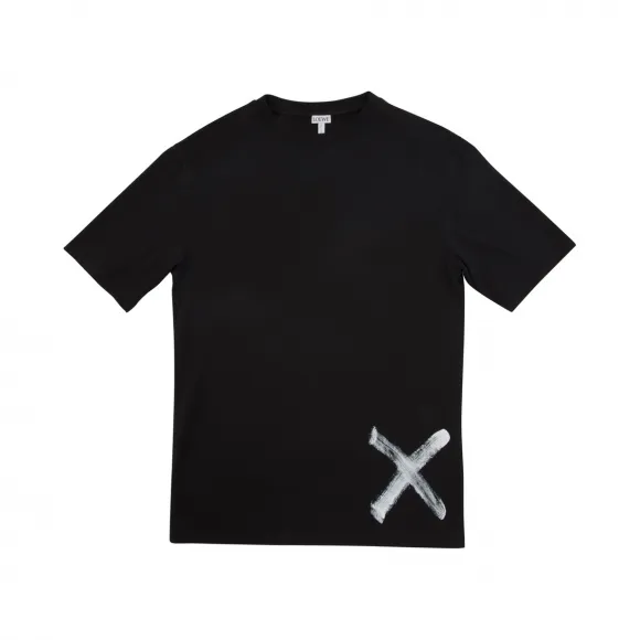 罗意威/Loewe 白鸽图案圆领t恤 黑色/白色 H6269620CR