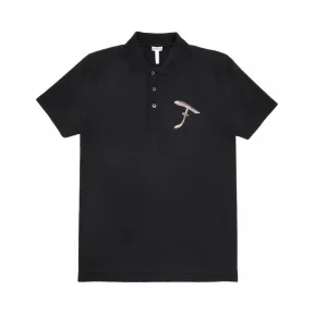 罗意威/Loewe 蘑菇图案短袖polo衫 黑色 H6269650CR