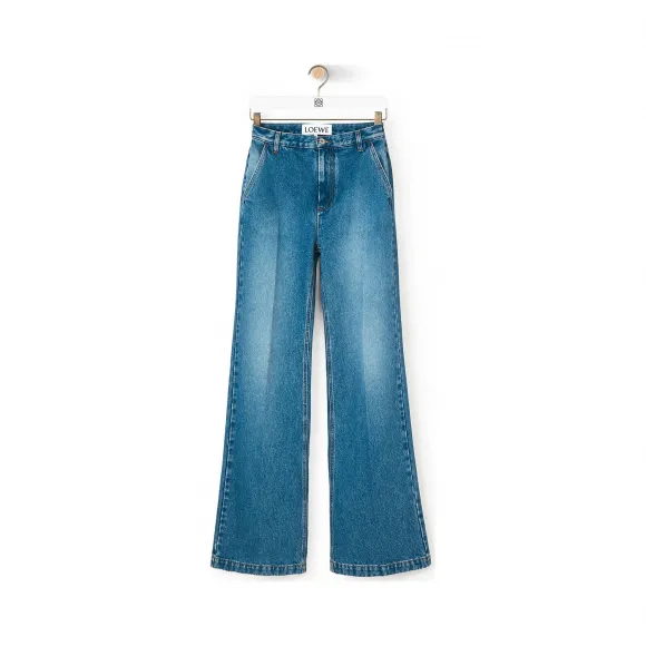 罗意威/Loewe Flare Denim Trousers水洗牛仔蓝 S2102160IB
