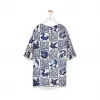 罗意威/Loewe Silk Print Scarf Top Animals蓝色/白色 S2109752AK