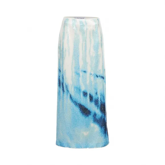 罗意威/Loewe Sequined Skirt蓝色/白色 S2175110FA