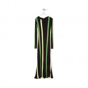 罗意威/Loewe Stripe Rib Knit DressYellow/Black S3106030SM