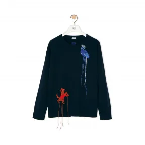 罗意威/Loewe Sweater Crochet Animals海军蓝 S3109570CO