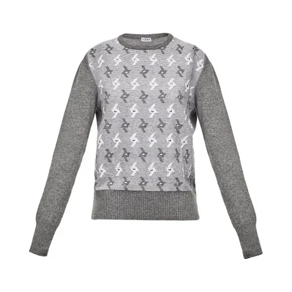 罗意威/Loewe Sweater Jacquard Studsgrey/white S3179120VO