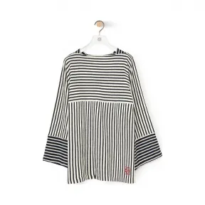 罗意威/Loewe Stripe Long Slv T-ShirtNavy Blue/Ecru S6109440PC