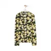 罗意威/Loewe Daisy Allover Long Slv T-ShirtBlack/Yellow S6109620PC