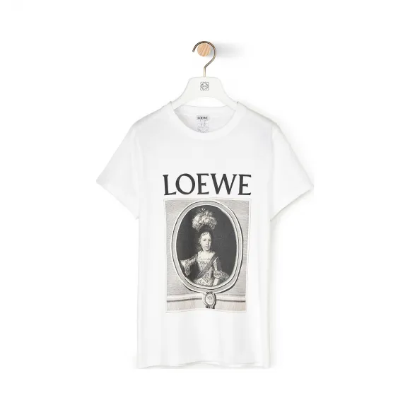 罗意威/Loewe T-Shirt Loewe Portrait白色/棕色 S6109660PC