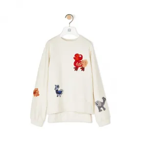 罗意威/Loewe Embroidered Sweatshirt AnimalsOff-White S6109740PC