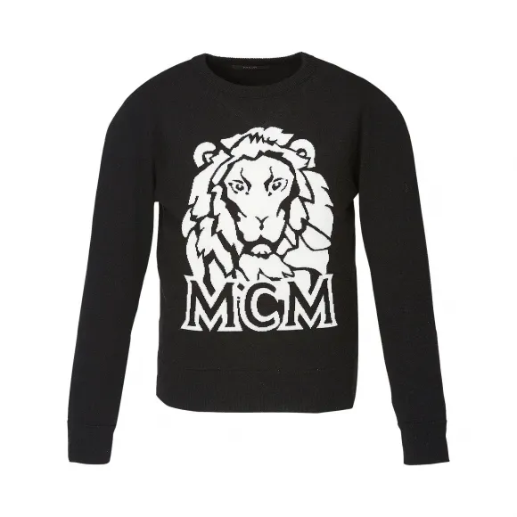 MCM Women's Munich Lion Intarsia Sweater MFA8AMM18BK00S