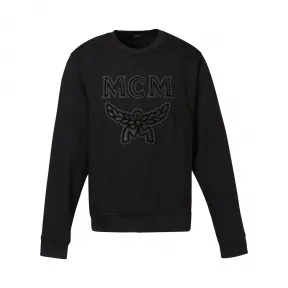 MCM Men's Logo Studded Sweatshirt MHA8AMM09BK00L