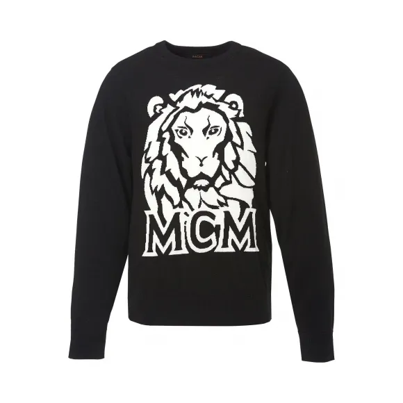 MCM Men's Munich Lion Intarsia Sweater MHA8AMM17BK00M