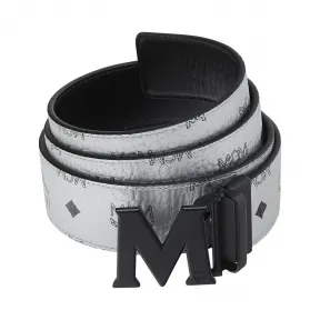 MCM 黑色M白色标识Visetos 1.75英寸双面皮带 MXB9SVI10SB001