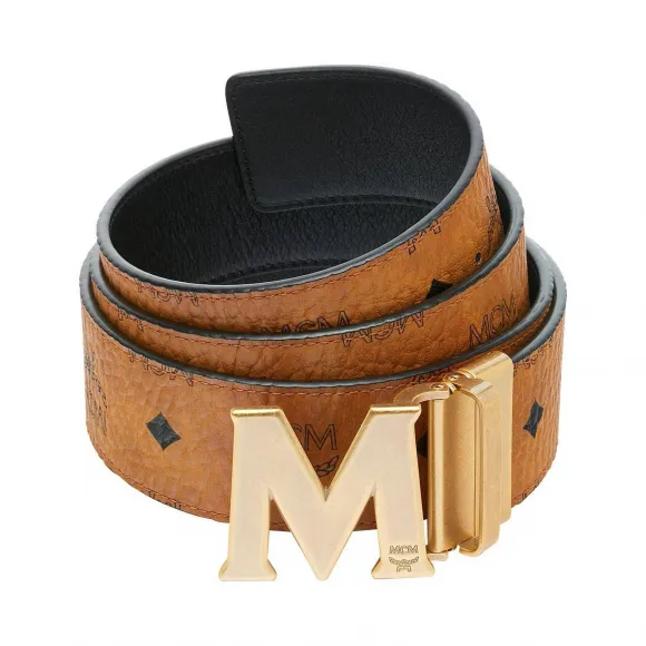 MCM Antique M Reversible Belt 1.75  in Visetos MXB9SVI11CO001