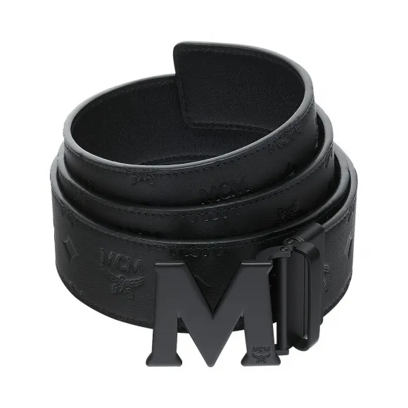 MCM Claus 皮革扁平 M 字双面皮带1.75  MXB9SVI24BK001