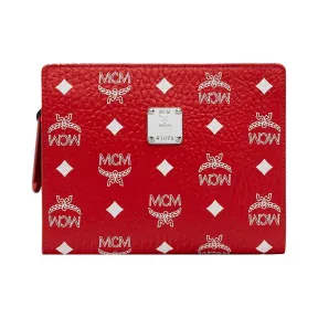 MCM Visetos白色标识拉链手拿包 MXZ9SWA05AV001