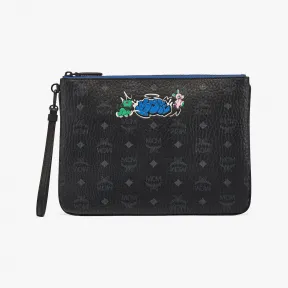 MCM Haru  Henry  Kaiser Visetos拉链手拿腕包 MXZCATA12BK001