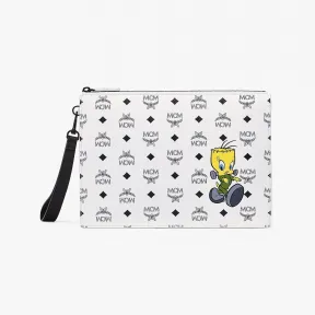 MCM Looney Tunes x MCM 联名款 Tweety Visetos拉链手拿腕包 MXZDSTA14WT001