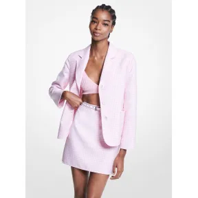 迈克高仕/Michael Kors 羊毛格纹迷你裙 女士 粉色/白色 迷你裙 119DKU509690