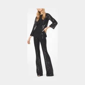 迈克高仕/Michael Kors 亮片弹力薄纱喇叭裤 214RKL093-0001