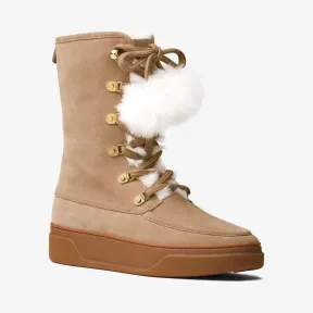 迈克高仕/Michael Kors Juno狐狸毛装饰麂皮中筒靴 40F6JUFE7S185