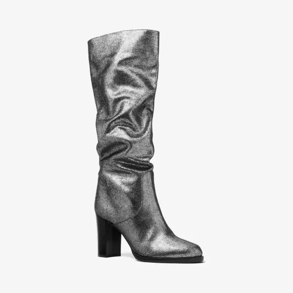 迈克高仕/Michael Kors Lucienne 金属色绒面革靴子 46F9LUHB5M-0040