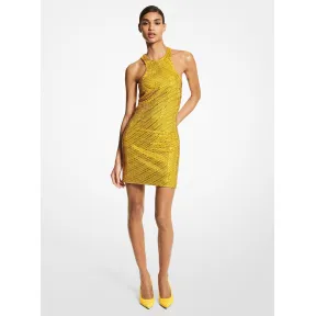 迈克高仕/Michael Kors 挂脖无袖亮面迷你裙 女士 橙色 迷你裙 BD605F0094706