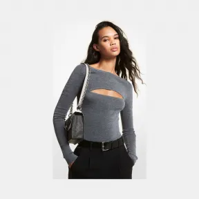 迈克高仕/Michael Kors 罗纹美利奴羊毛混纺镂空连体紧身衣 MH1607J4VR-2992