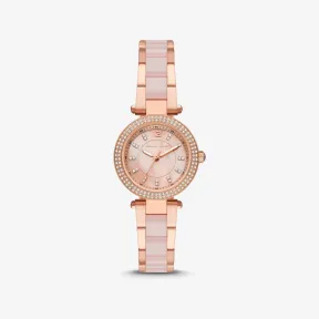 迈克高仕/Michael Kors 迷你 Parker Pav 玫瑰金色和醋酸纤维手表 MK6922-0622